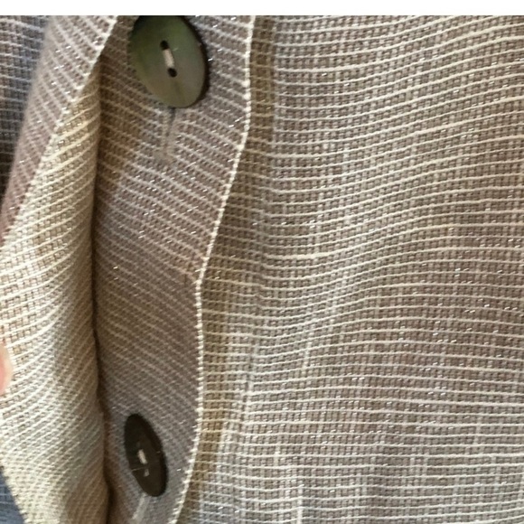 J Jill Linen Gold Flake Cream Dress Jacket medium petite - Picture 4 of 6